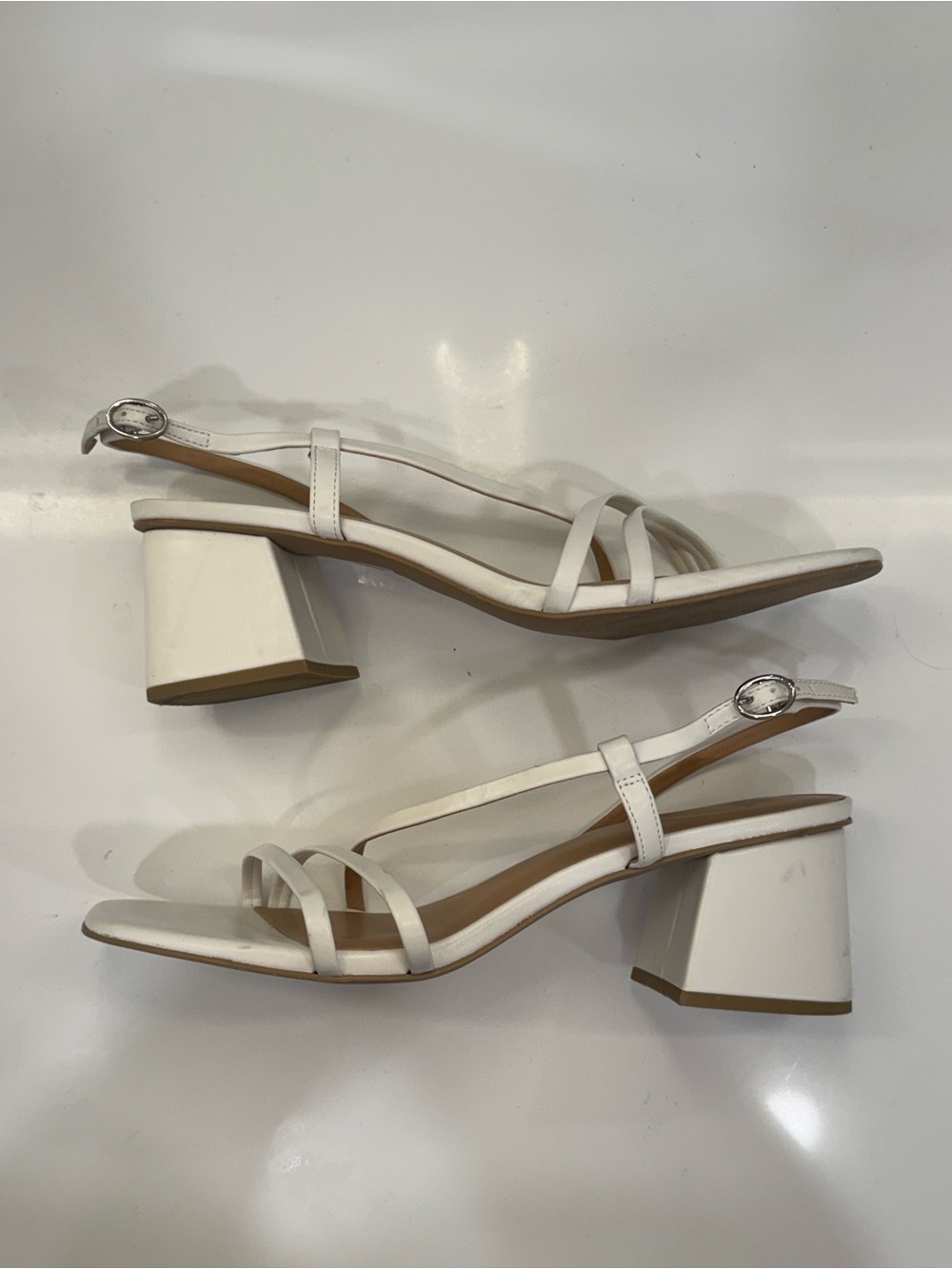 wild fable White Strappy Block Heel Sandals
